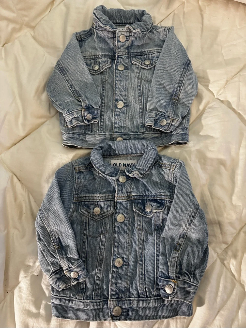 Old Navy Light Blue Denim Jean Jacket for Kids - Ruffle Collar